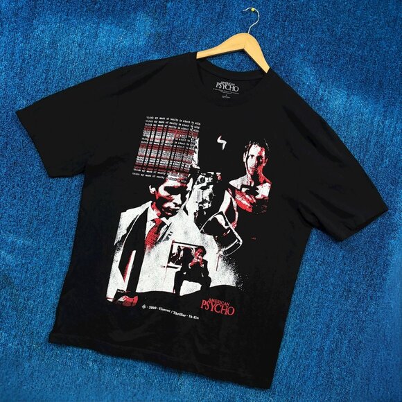 American Psycho Patrick Bateman Horror Thriller Movie Tee L - Picture 3 of 4
